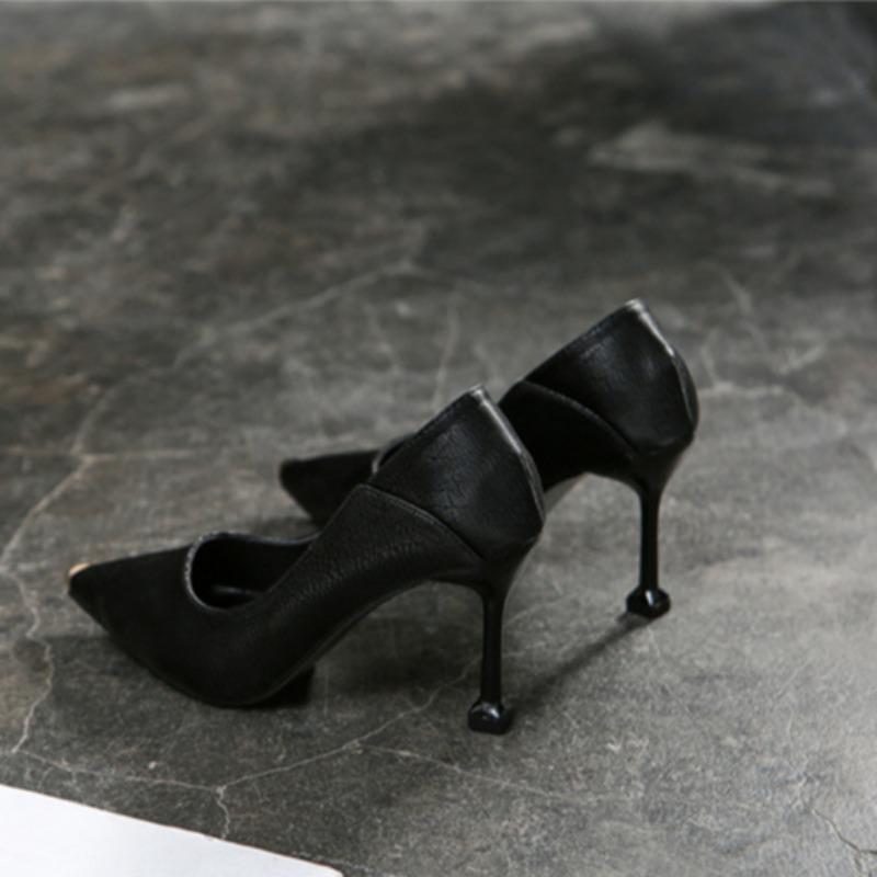 Туфли-шпильки с острым носком и высоким каблуком, с неглубоким носком, модная универсальная женская обувь