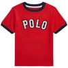 Polo Хлопковый трикотажный джемпер с круглым вырезом и короткими рукавами Детские топы 323964464-001