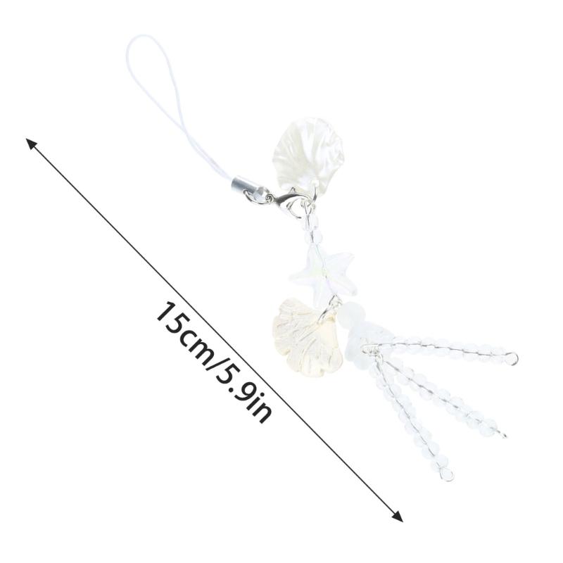 Y2k Phone Chain Tassels Star Jellyfish Pendant Keychain Phone Charm Strap Lanyard Bag Backpack Ornament Car Key Holder