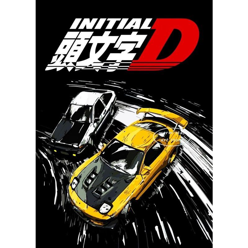 Плакат Initial D Аниме Инициал Дрифт Автомобиль AE86 ТАКУМИ Jdm Автомобиль Настенное Искусство Каваи Декор Комнаты Качественная Холщовая Картина Украшение Дома