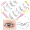 1 Set Trendy Artificial Eyelashes Handmade Fibers Faux Eyelashes Realistic Charming V-shaped Black False Extension Eyelashes