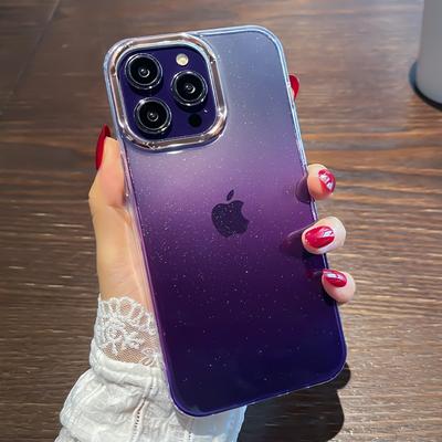 Акриловый блестящий прозрачный чехол для телефона с градиентом для Iphone 14 Pro Max 13 12 11 Pro Max Xr X Xs Plus, прозрачный блестящий противоударный чехол
