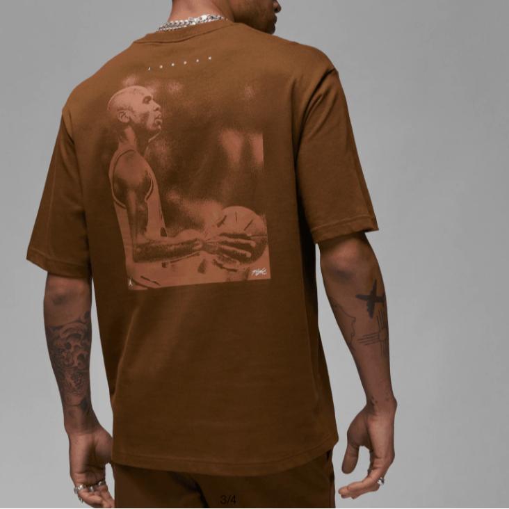 Nike Футболка с круглым вырезом и длинным рукавом, мужская, коричневая, DV1441-385
