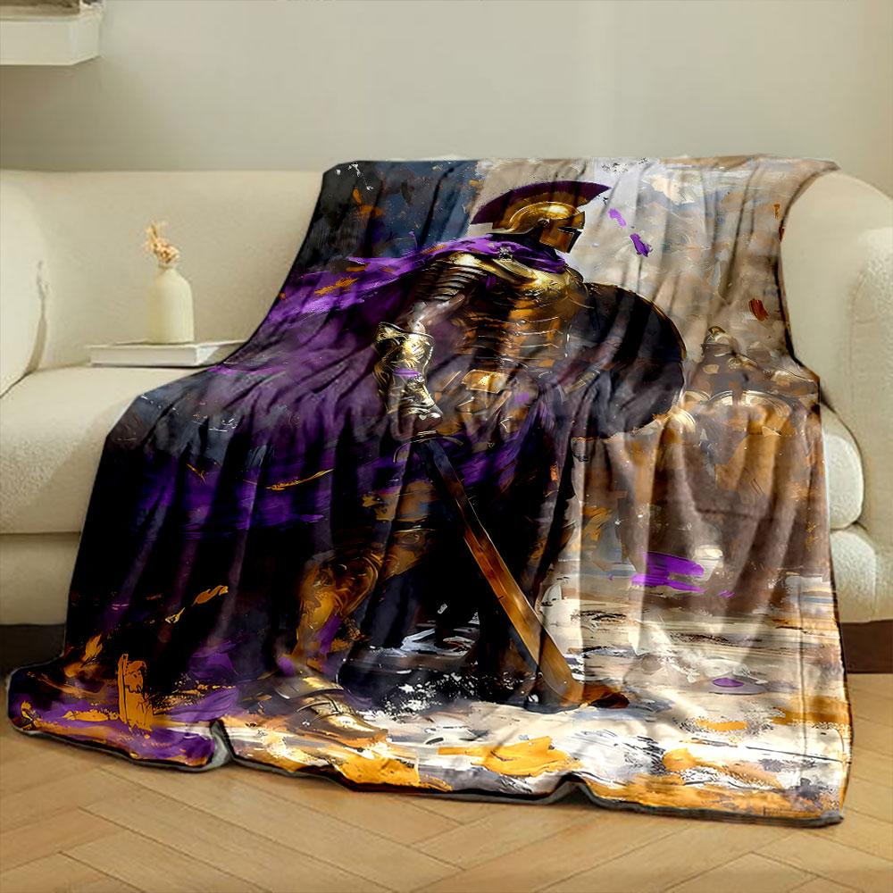 Golden Spartan Warrior Blanket bedroom Blanket for Livingroom Couch lunch break Soft throw for Friend's festival Gift