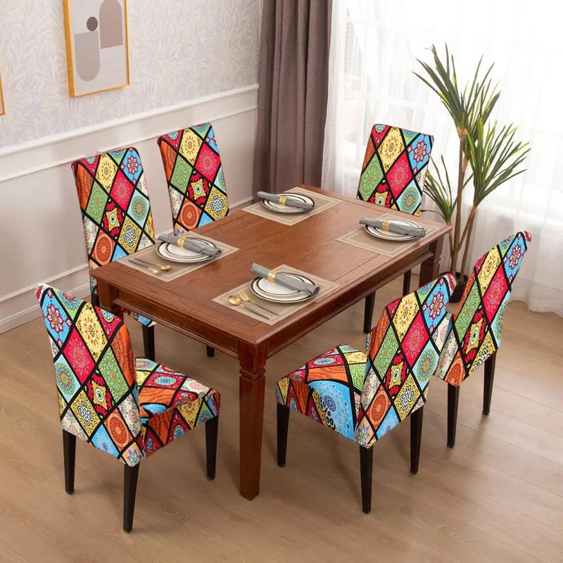 1 шт. чехлы для стульев в столовой, чехлы для стульев, эластичная ткань, без подлокотников, съемная, моющаяся защита для стульев