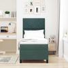 LED Box Spring Bed with Headboard Dark Green 80 x 200 cm Velvet