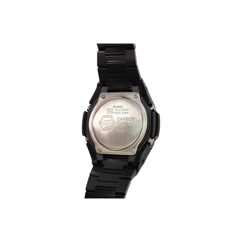 Casio Мужские часы с ЖК-дисплеем и аналоговым двойным дисплеем, серия 44 мм, черные, GA-2100SKE-7A(Watch3--)