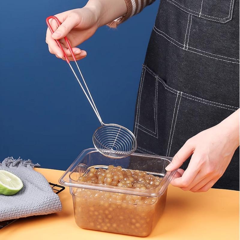 Ложка для тапиоки, Сито для тапиоки, Сито для боба, Нержавеющая сталь, Принадлежности для молочного чая, Стальная кухонная подвесная утварь