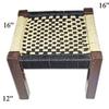 Wooden Chowki with Beige & Black | Chowki | Wooden Stool | Chowki (16 X 16 X12) Inch