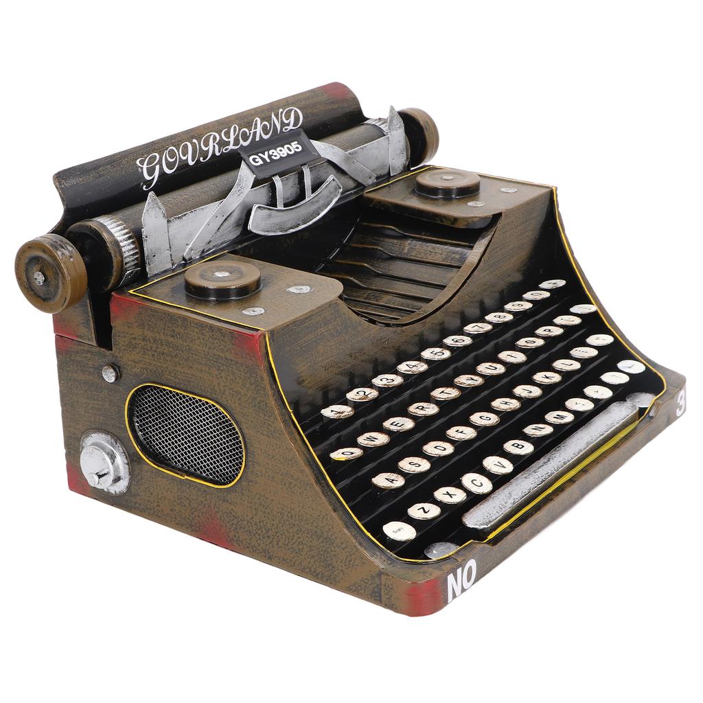 Ретро пишущая машинка Модель Снижение стресса Железный Винтажная пишущая машинка Домашнее украшение Коричневый М