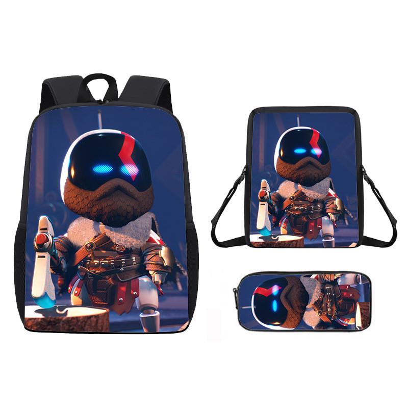 Astro Bot Backpack For Kids With Breathable Oxford Fabric And Cartoon Print For School Use