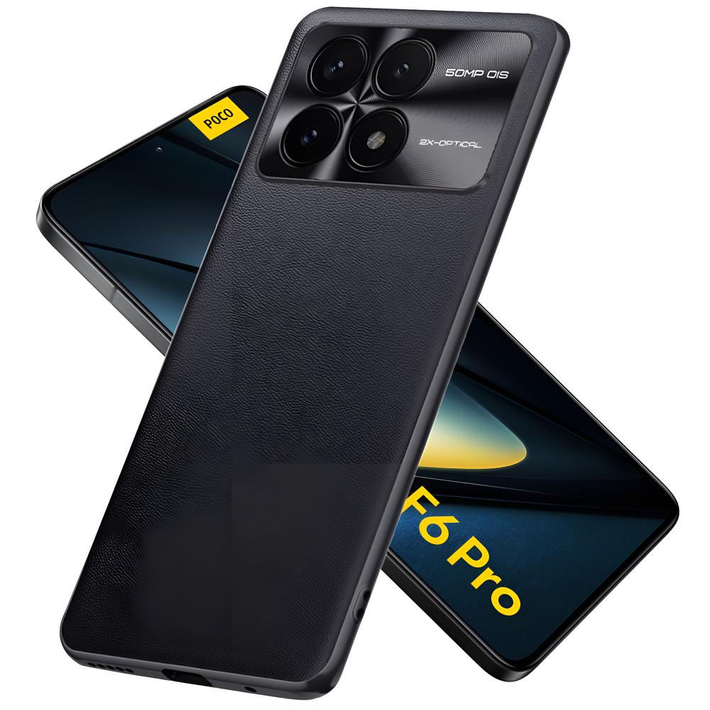 Leather case for Xiaomi Poco F6 Pro, leather hybrid, black