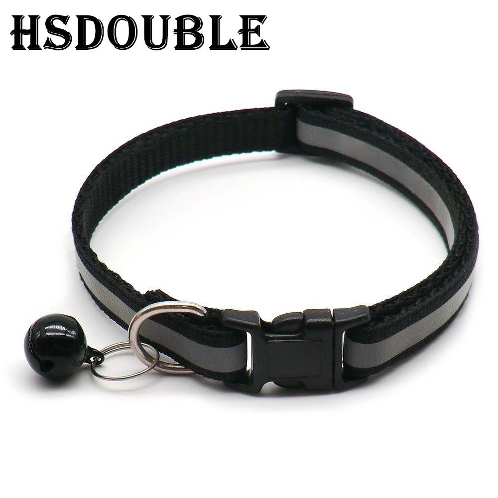 2Pcs/Pack 12 Colors Reflective Adjustable Cats And Small Dogs Collars With Bells Pet Supplies 1