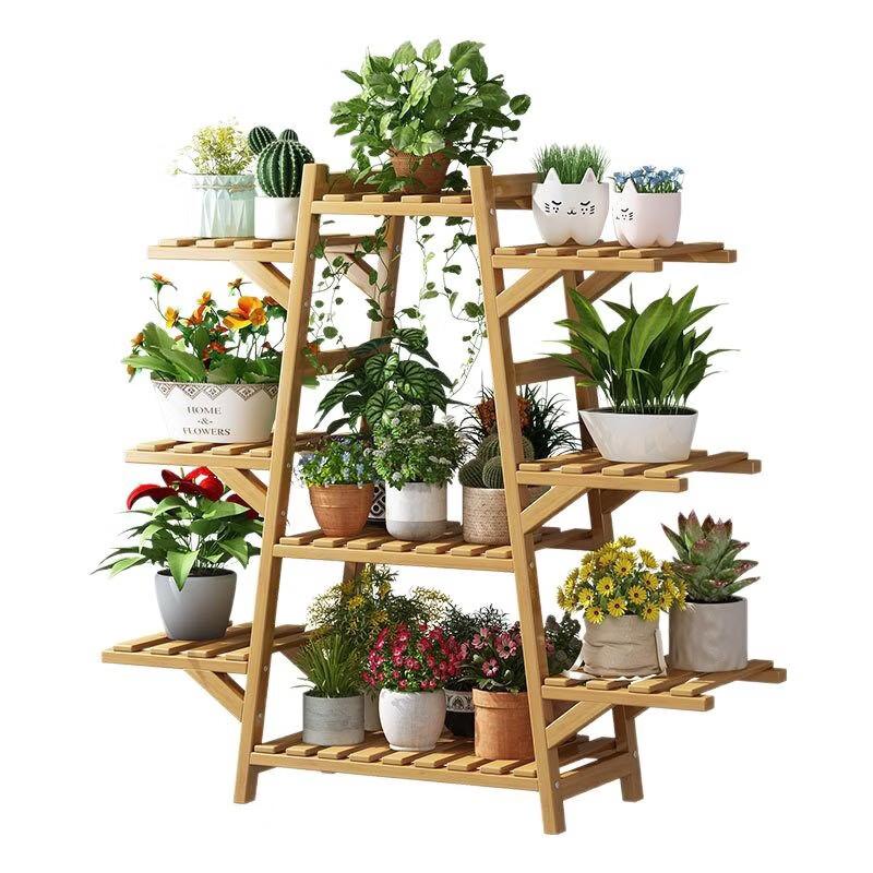 Solid Wood Multi-Tier A-Frame Plant Stand