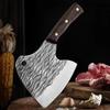Chop Bones Cleaver Meat Kitchen Knives Wood Handle Hand Forged Blade Butcher Knife Slaughter Barbecue Cooking Heavy Knife AXE