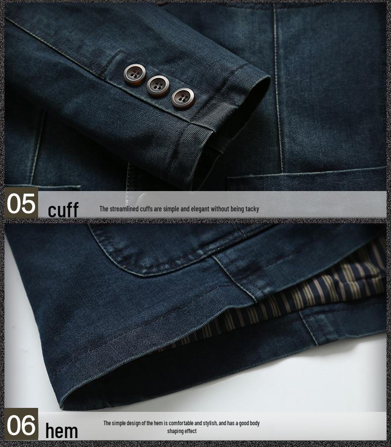 Мужской повседневный комплект из джинсовой куртки и брюк свободного кроя - молодежный, большой размер