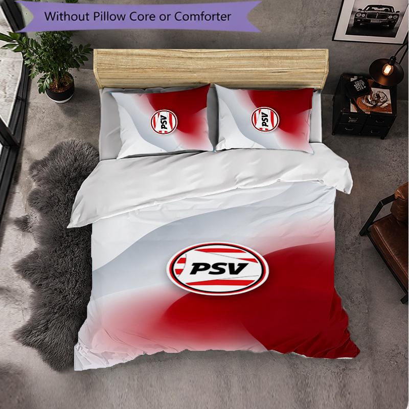 PSV Eindhoven FC Themed Bedding 3Pcs Duvet Cover Set Decorative Bed Linen For Teen Room Home Decoration