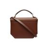 Bally Эмблема Однотонный Глянцевый Логотип Магнитная Застежка Клапан Золотая Фурнитура Кожаный Квадратный Наплечный Сумка-Кроссбоди Мини Женская Сумка Коричневый 6304713
