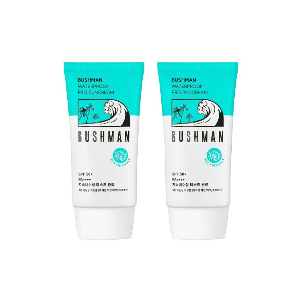 BUSHMAN Waterproof Pro Sun Cream SPF50+ PA++++ Strong Water Resistant Reef-Friendly Sunscreen 50g x 2