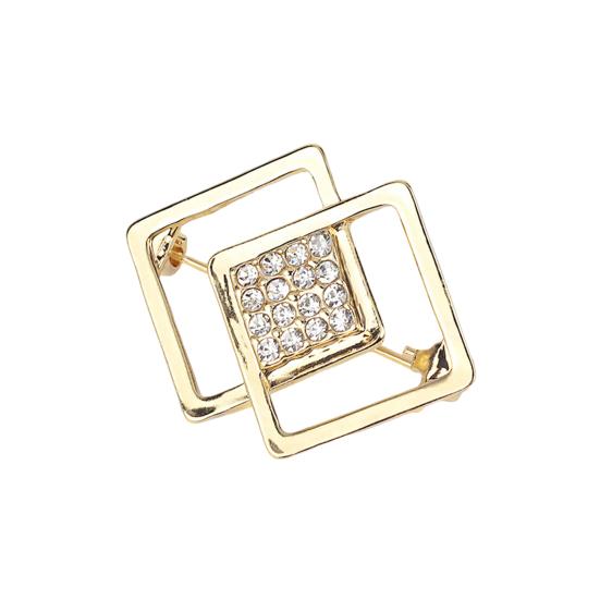 Brooch Pin Sparkling Geometric Shape Rustproof Corrosion Resistant Stunning Visual Effect Alloy Shiny Waist Pin Brooch Clothing Decoration for Women