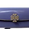 Tory Burch Britten Metal Logo Chain Shoulder Strap Patent Leather Crossbody Wallet Women wallet Deep-Blue 141071-506