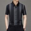 Men's Striped Shirt Short Sleeve Men's Spring Summer Men's Dad Clothes