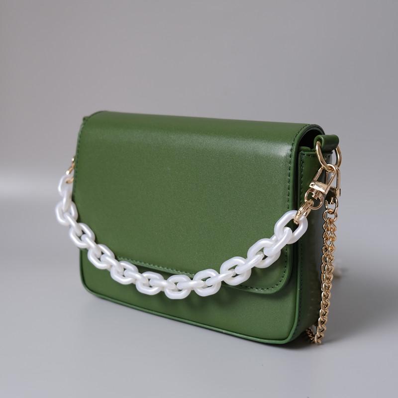 Новая модная женская цепочка для аксессуаров, съемная замена, роскошный белый ремешок из бисера, женский клатч «сделай сам», цепочка с полимерной ручкой