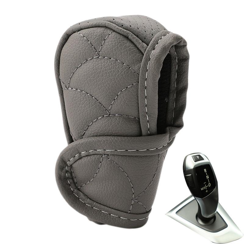 Car Shift Knob Cover Anti Slip PU Leather Dustproof Cover For Shifter Knob Decorative Car Interior Accessories Multifunctional