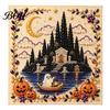 Fall Holiday Decoration Halloween Faux Pearl Art DIY Kit, 3D Bead Embroidery Craft Set, Spooky Handmade Ghost Pumpkin Goat Witch Wall Art, Seasonal