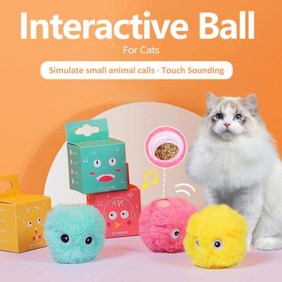 Игрушки для кошек Мячики Звук Лягушки Птицы Чириканье Сверчки Мячики из ЭВА Катящиеся Кошачья Плюшевая Мягкая Самовосстанавливающиеся Игрушки-Дразнилки Аксессуары для Питомцев