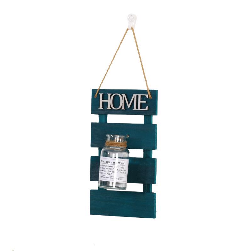 Handcrafted Wooden Wall-Mounted Hydroponic Glass Vase for Bedroom and Living Room Decor