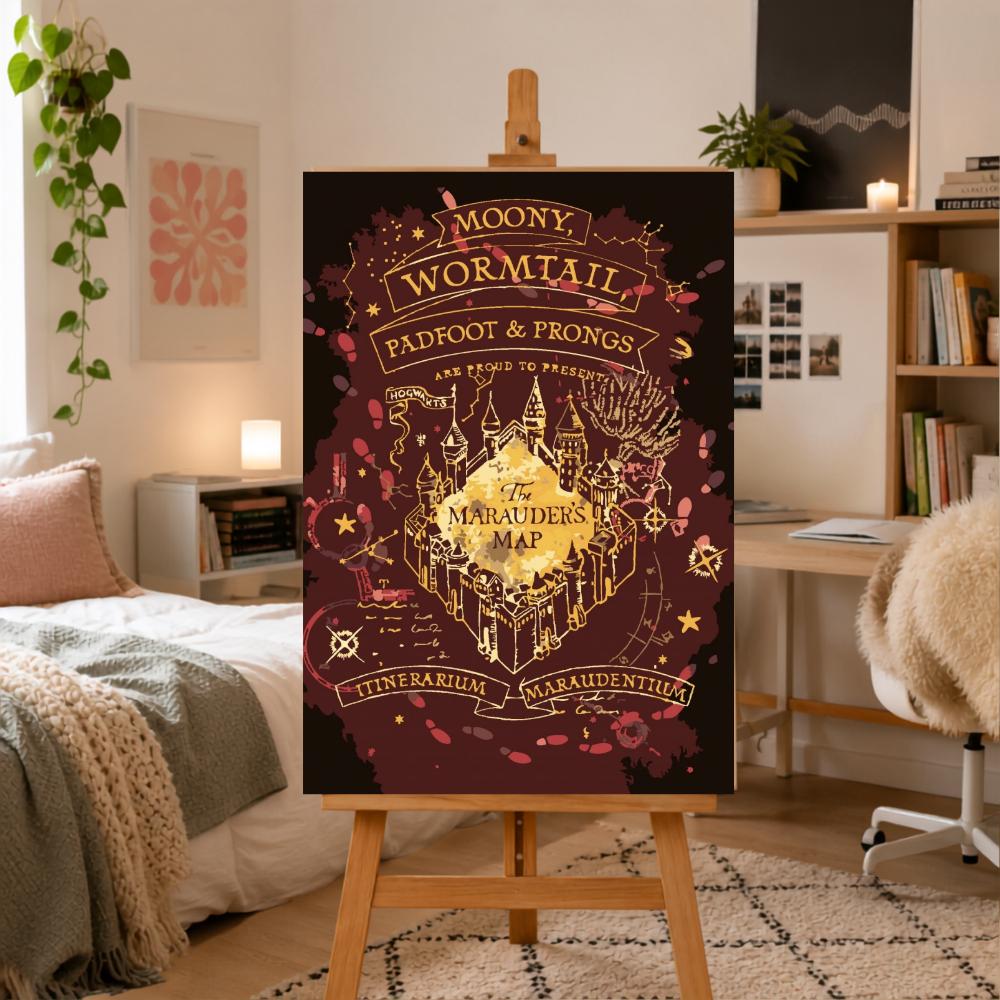 Obraz Do Malowania Po Numerach Z Ramą Mapa Huncwotów Harry Potter 50X70 Cm