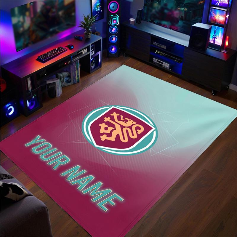 Crystal Velvet Rug Burnley Football Print Custom Name Text Floor Mat Home Decor