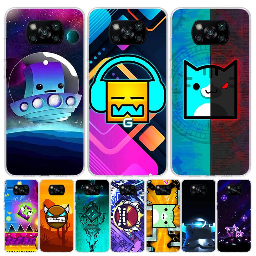 Geometry Dash Game Case Phone Cover for Xiaomi Redmi Note 10 9 9S 8 8T 7 5 Pro Mi 12T 11T 10T 9T 12 11 Lite A3 A2 Trend Fundas M