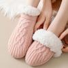 Grid Winter Floor Socks Silica Gel Sleeping Socks Cute Thicken Velvet Socks  Women