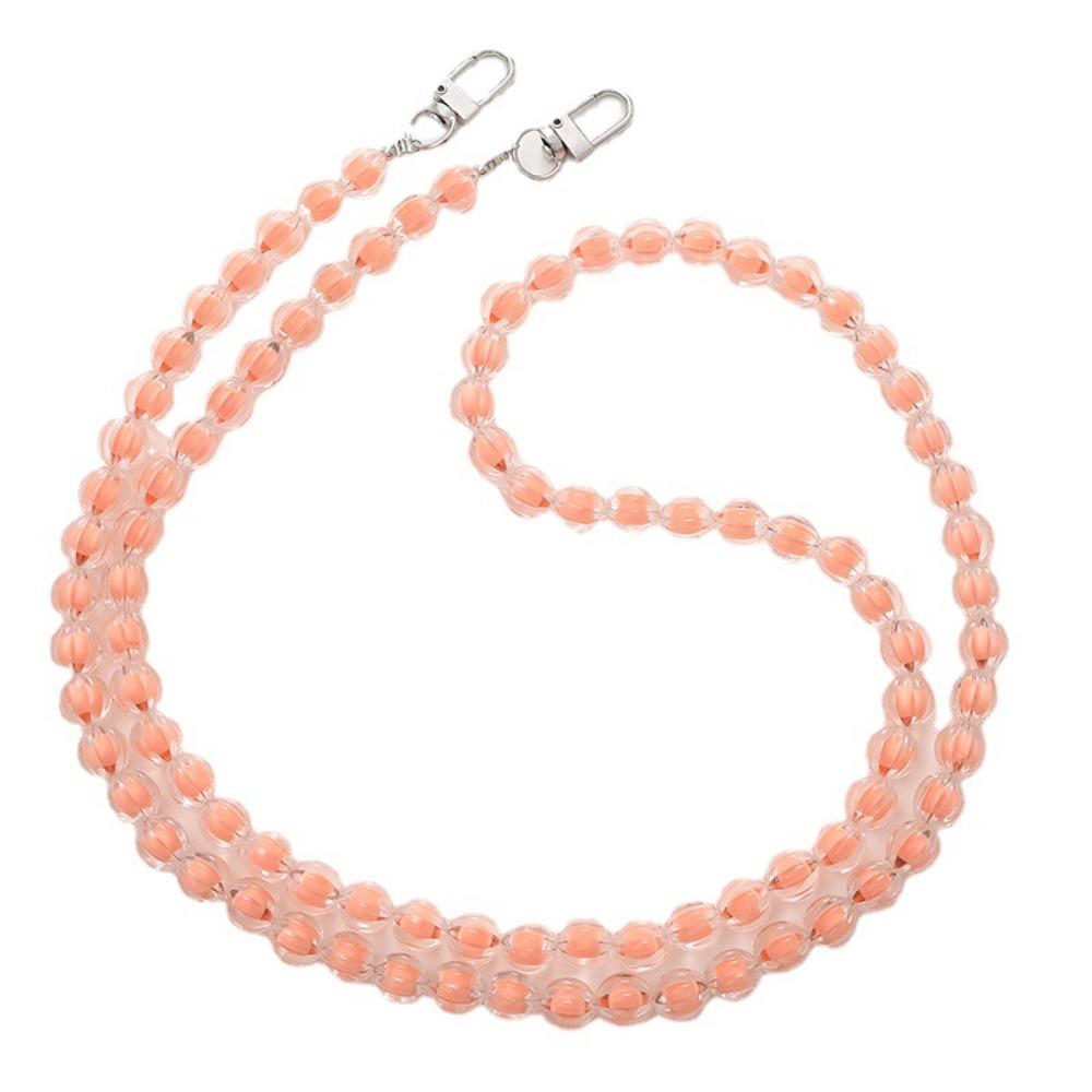 Universal Candy Color Beaded Crossbody Chain Long-style Phone Neck Straps Keychain Pendant