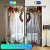 2pcs Christmas Window Printed Curtain for Christmas Home Decor - Rod Pocket Window Treatment for Bedroom, Office, Kitchen