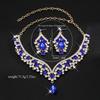 2Pcs/set Crystal Bridal Necklaces Earrings Elegant Necklace Earrings Set  Banquet
