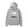 Hunter X Hunter Drinking Killua Hoodie Japanese Name Purple Letter Sleeve Anime Hooded Pullover Sweatshirt