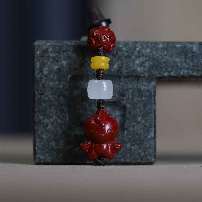 Год Лошади Киноварь Зодиак Петух Брелок USB-флешка с веревкой от потери для мужчин и женщин
