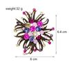 Female Fashion Vintage Rainbow Crystal Sunflower Brooches For Women Luxury Yellow Gold Color Alloy Plant Brooch Safety Pins
