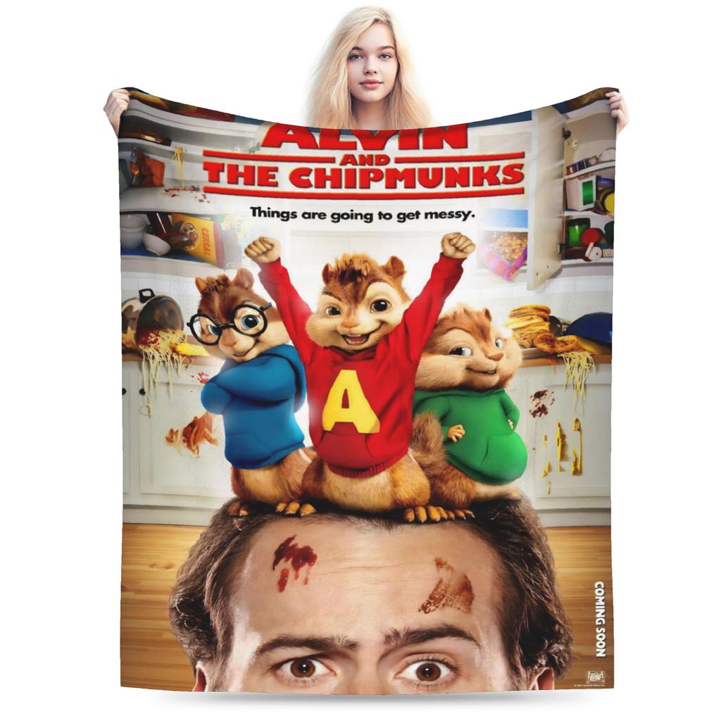Alvin and the Chipmunks Accessories Blanket Lightweight Thin Flannel Throw Blanket Cozy Quilt