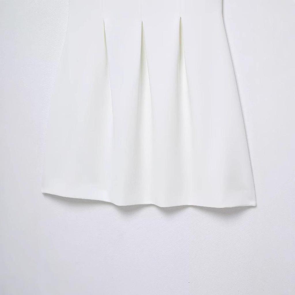 TAOP&ZA Women's White Spaghetti Strap Slimming Dress - Spring/Summer Collection