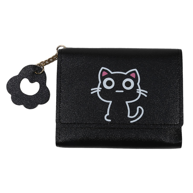 Маленький кошелек Кошка Короткий складной Персонализированные кошельки Студент Милая леди Мини Модный кошелек Kawaii Простые кошельки для девочек