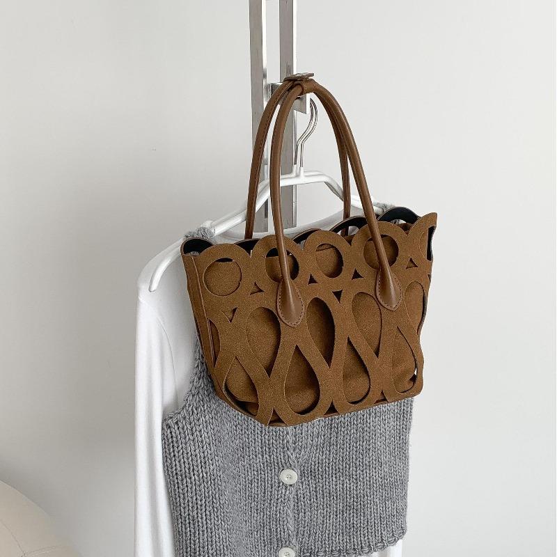Ретро полая замшевая сумка осень и зима новая сумка-тоут в виде овощной корзины креативная нишевая трендовая сумочка