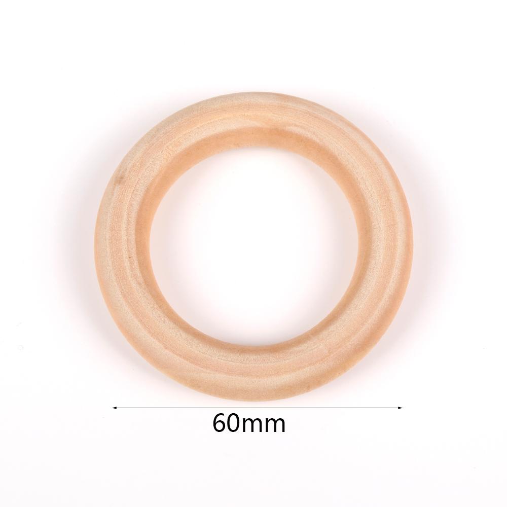 Natural Wooden Teething Round Ring Wood Lead-Free Beads For Jewelry Making DIY Handmade Accessories