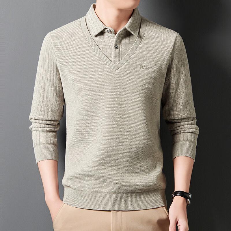 TUCANO Men's Winter Plush Lined Faux Two-Piece Sweater
