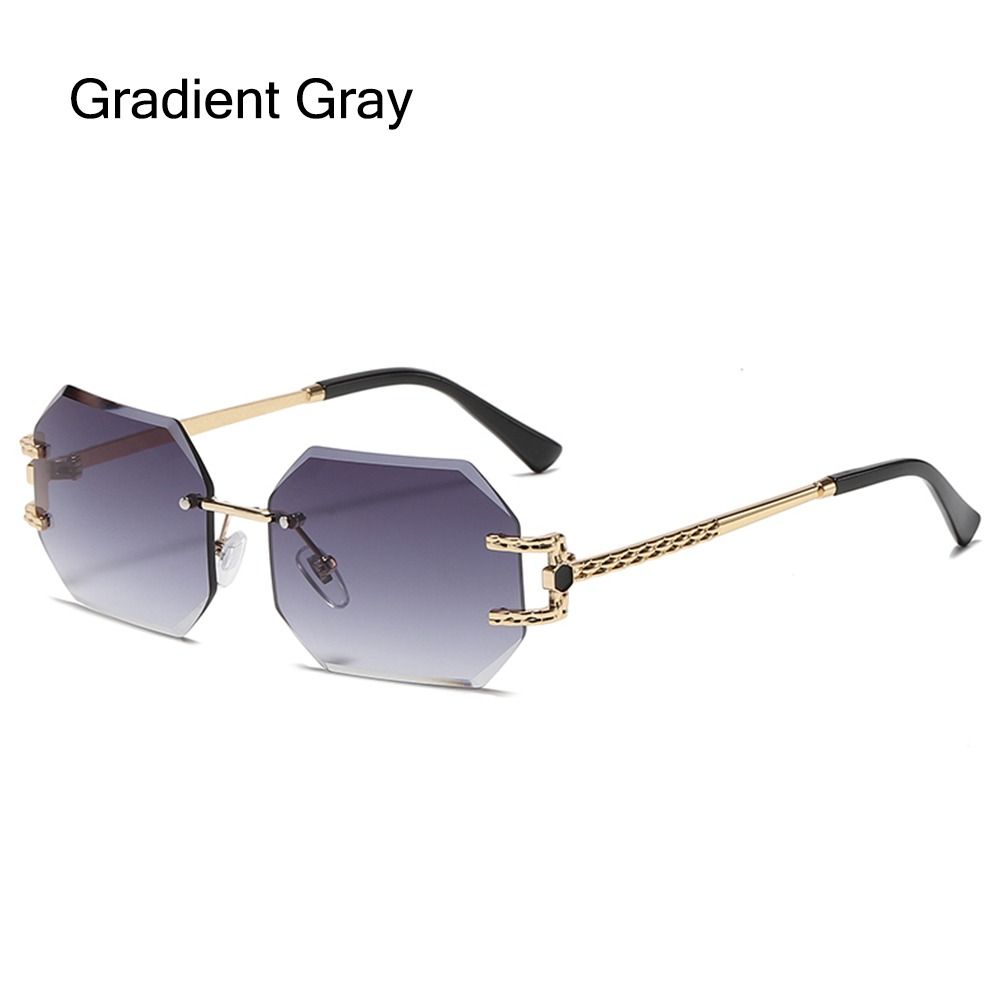 Rimless Sunglasses Gradient Sunglasses UV400 Women Shades Eyewear Ladies Eyeglasses Summer Fashion Frameless Sun Glasses