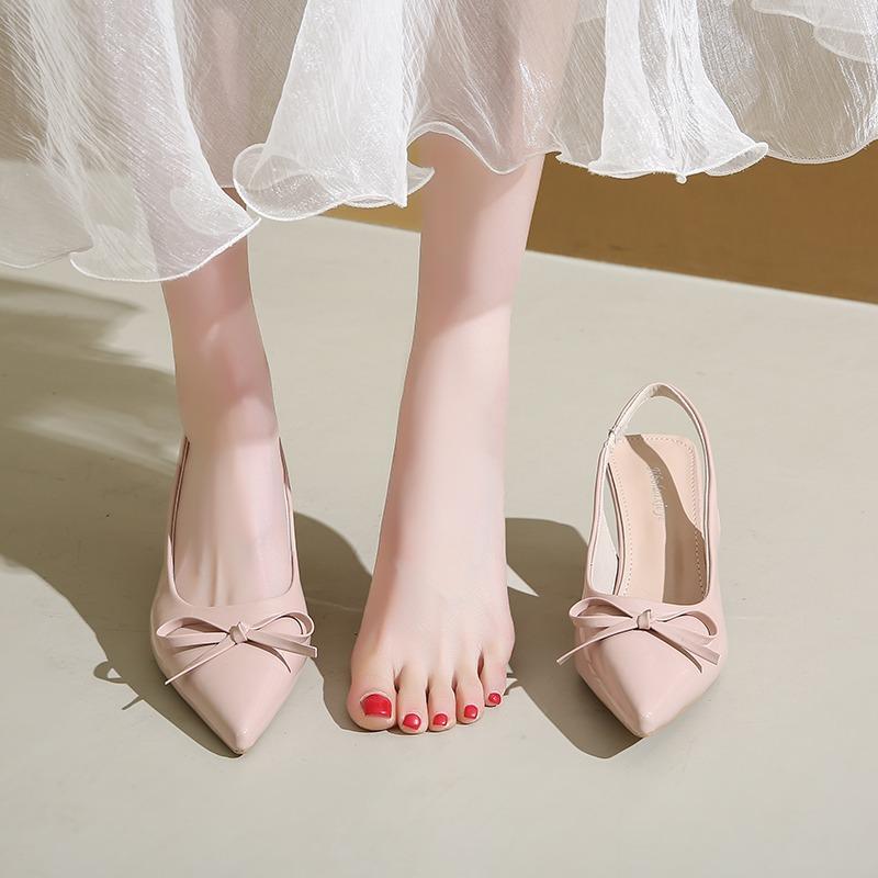 Fashion 2025 Women's Summer New Sexy Pointed Designer High Heels Outdoor Leisure Comfortable Shallow Slip-on Ladies Sandals Large Size