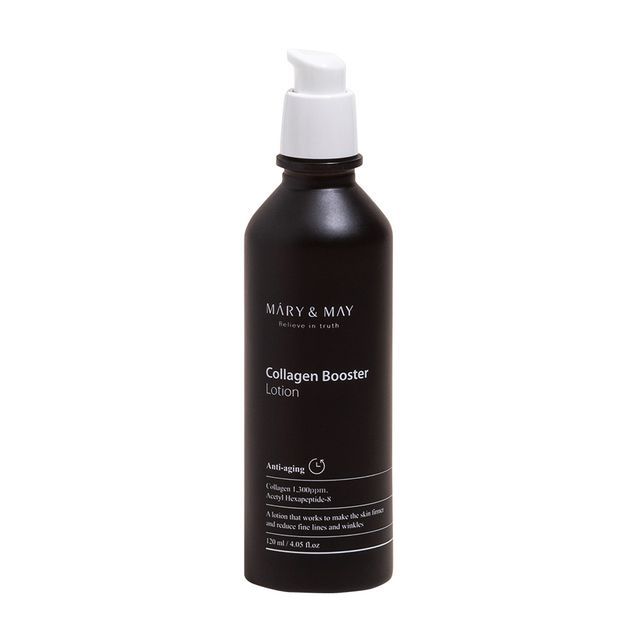 Mary&May Collagen Booster Lotion 120мл - Антивозрастной, Укрепляющий и Уход за Эластичностью с Пептидами - Корейский Уход за Кожей, EWG Зеленый Класс, Гипоаллергенный